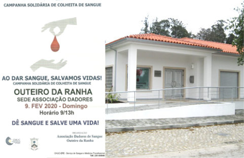 Campanha Solidária de Colheita de Sangue a 9 de fevereiro na ADSOR